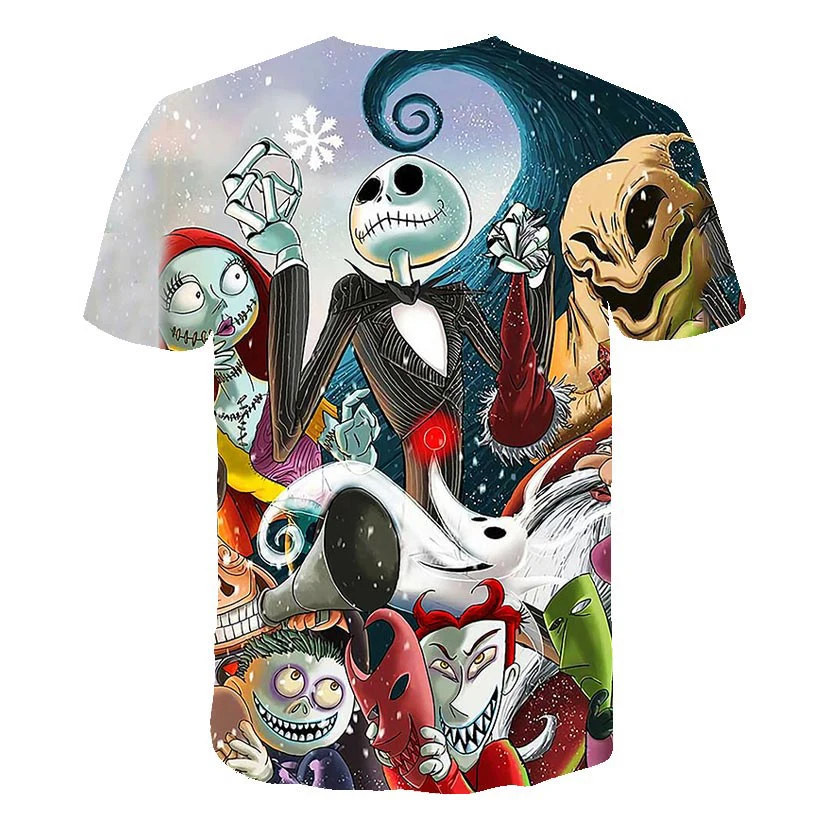 

3D kids T shirt Anime The Nightmare Before Christmas T-shirt boys girls Short Sleeve Summer Cool Dress Jack Skellington t shirt