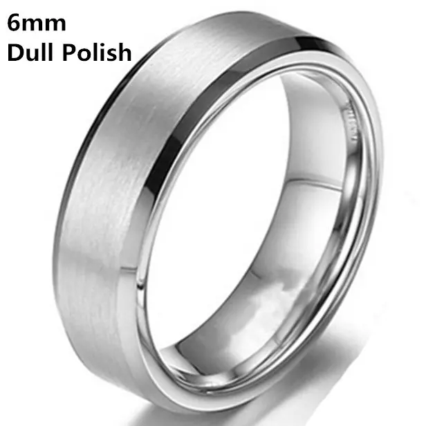 6mm Dull Silver 8 мм Яркий польская серебро Цвет Титан кольцо для Для мужчин - Цвет основного камня: 6mm Dull Silver