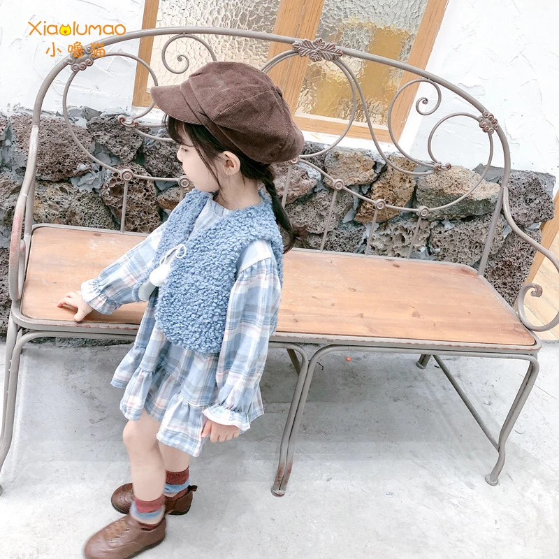 Платье для маленьких девочек осень и зима бархатное платье с длинным рукавом