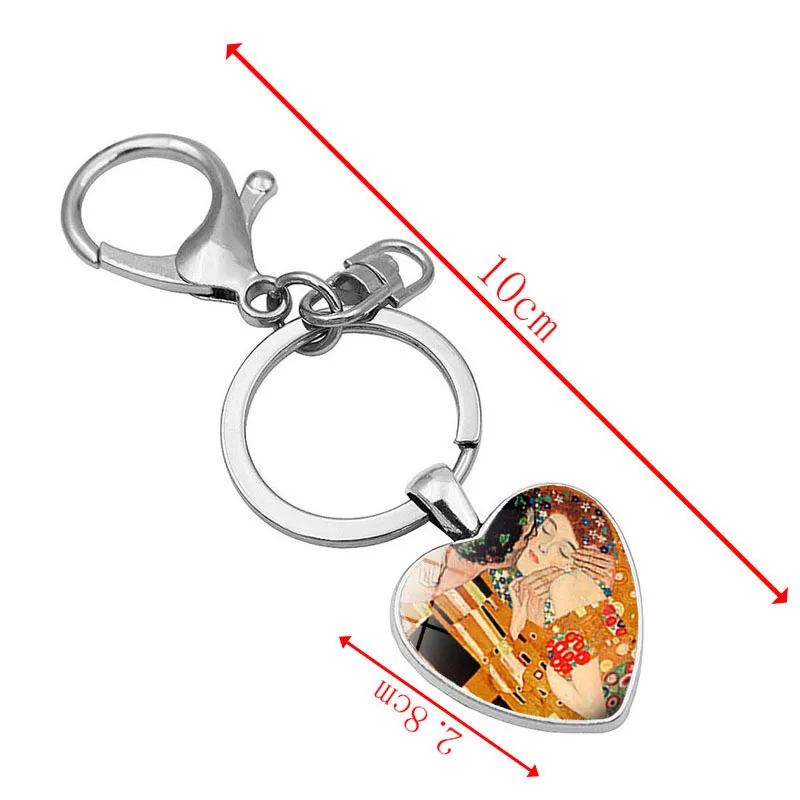 FIMAODZ Gustav Klimt брелок с поцелуем в форме сердца стеклянный кристалл винтажный