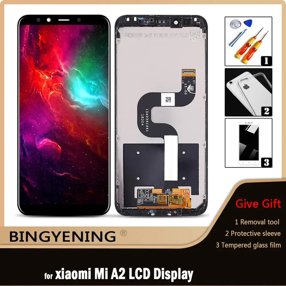 Оригинальный Для xiao Mi A2 ЖК-дисплей с цифровым преобразователем сенсорного ввода