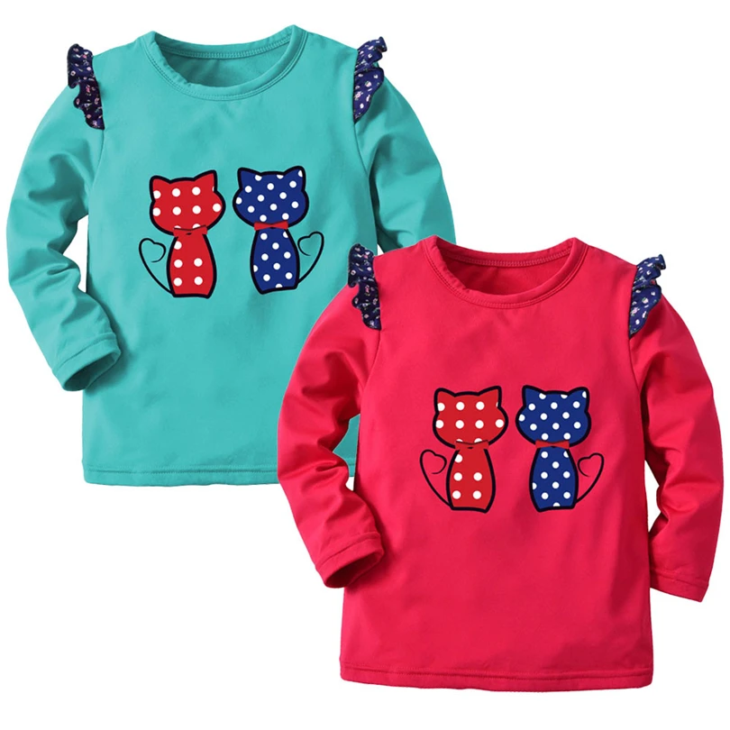 Детский свитер для мальчиков и девочек пуловер с круглым вырезом рисунком кота