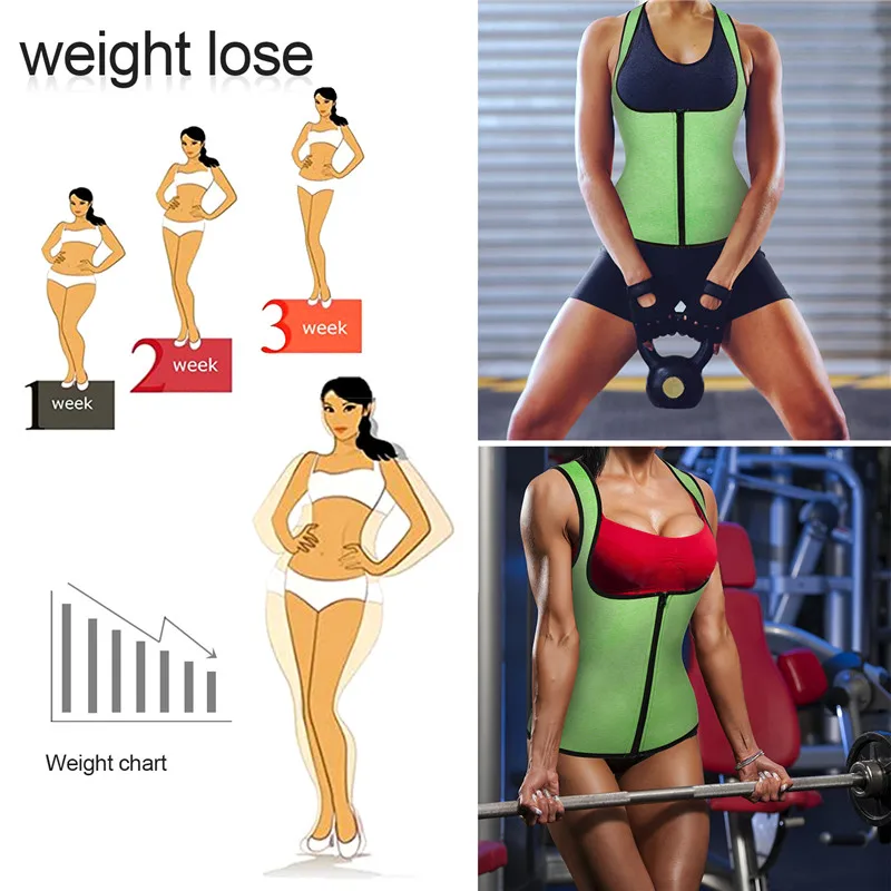 Женский жилет сауна Junlan с молнией неопреновый корректор живота тренировочный