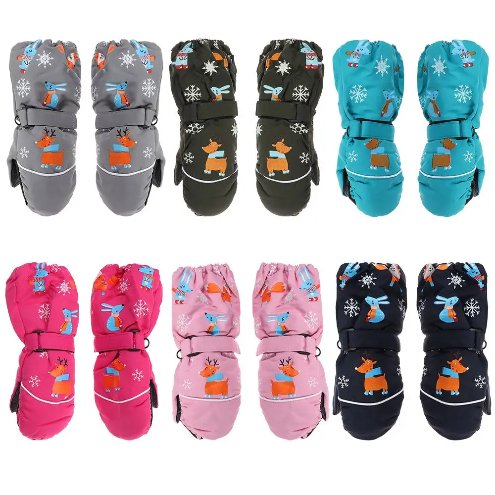 

Kids Winter Warm Gloves Windproof For Children Boys Girls Ski Cycling Climbing Outdoor Gloves Waterproof Anti-slip leather
