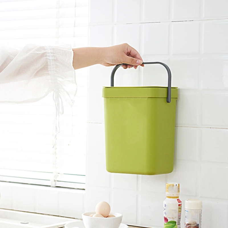 Мусорное ведро с крышкой под раковиной зеленое мусорное пластиковая мусорная