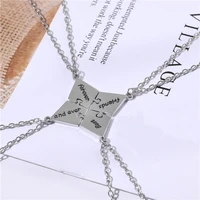 4 pcsset fashion best friend forever and ever zinc alloy metal necklace creative bff mens womens pendant party jewelry gift
