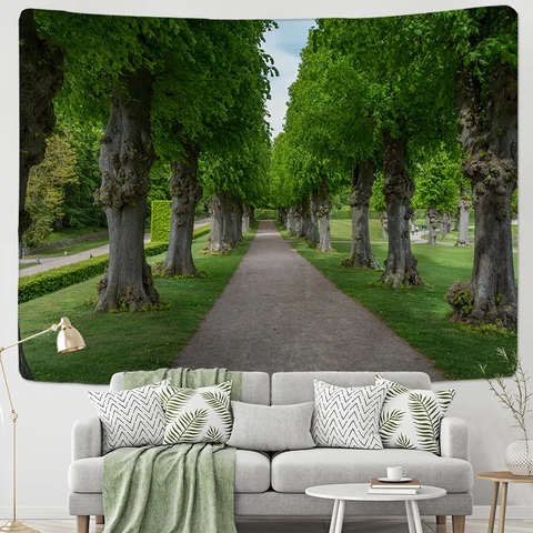 Ковер с природой на стену в интерьере