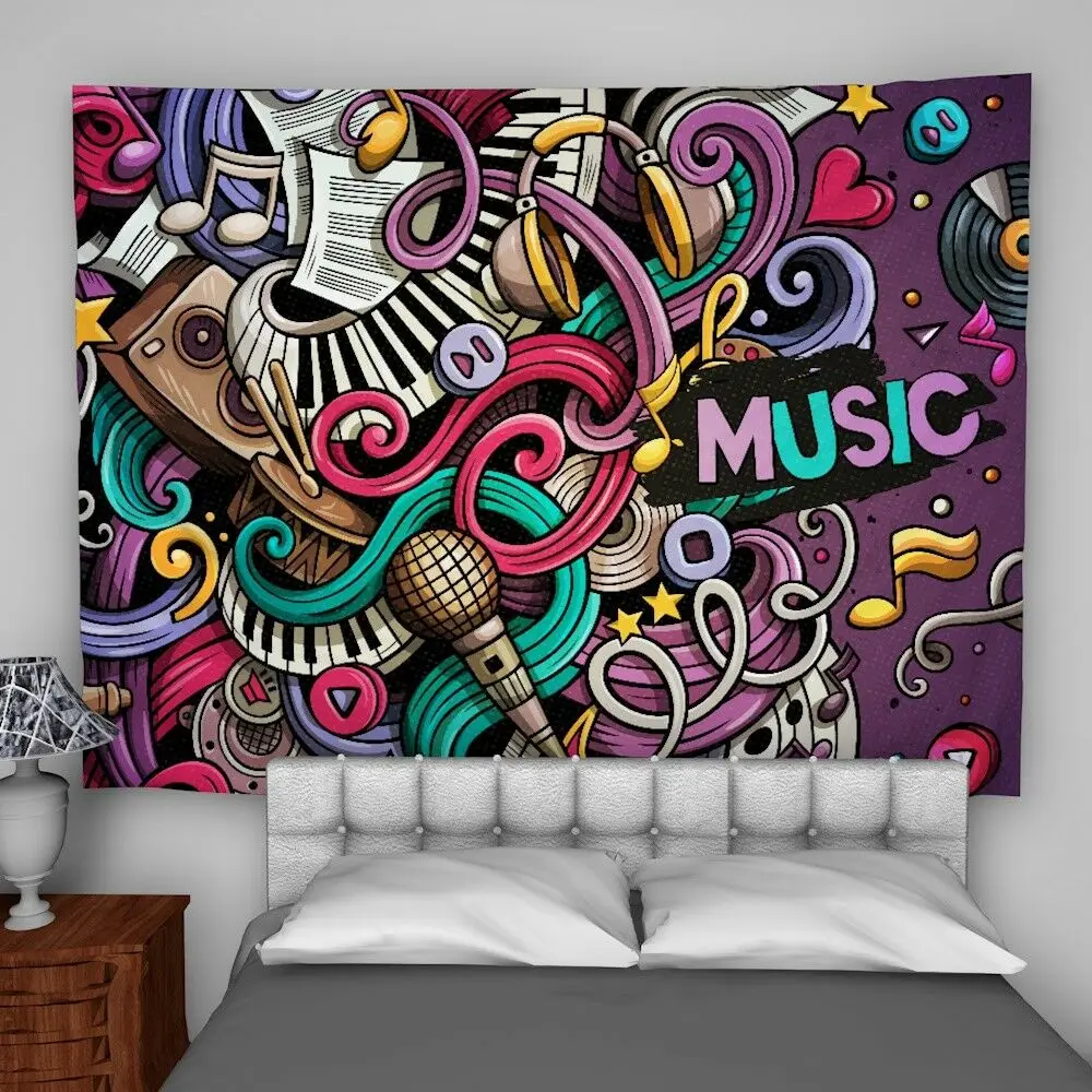 Музыкальный красочный настенный гобелен для украшения дома | Дом и сад