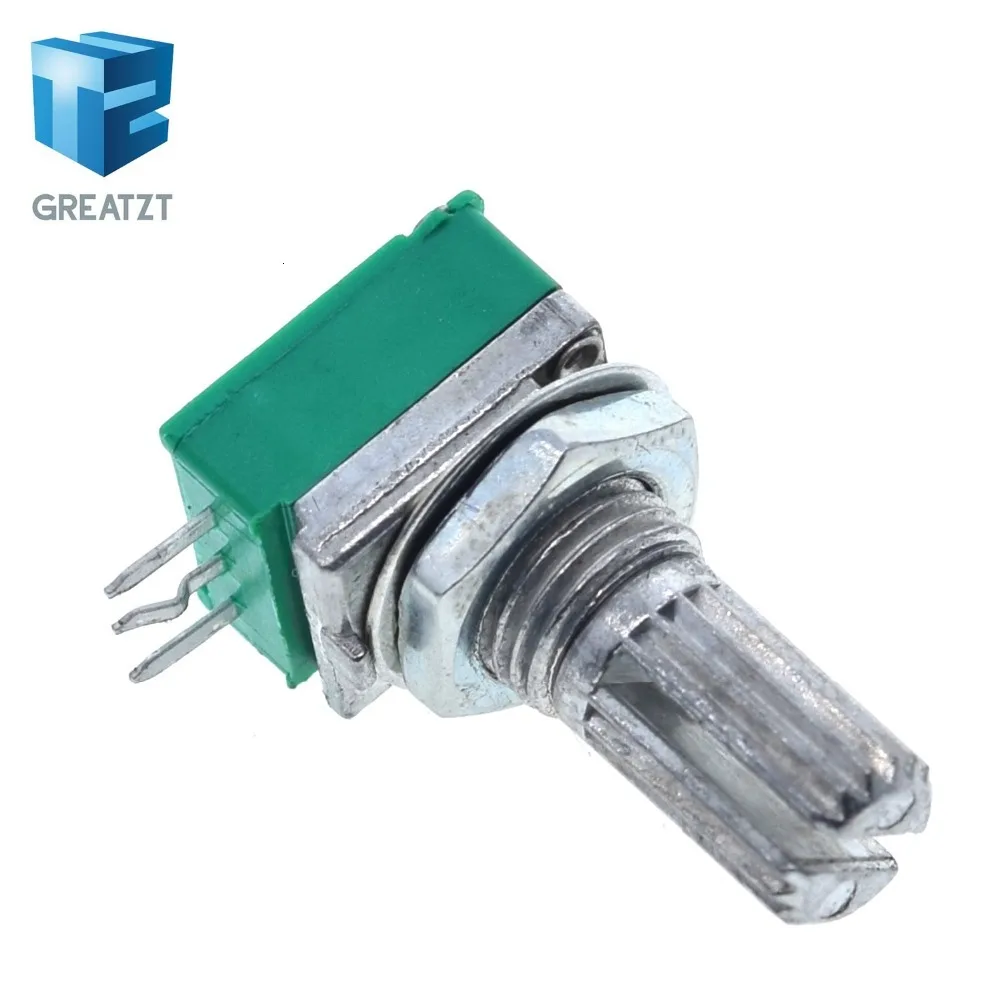 10 шт. GREATZT B5K B10K B20K B50K B100K B500K аудио усилитель герметичный потенциометр 15 мм вал 3 штыря RK097N
