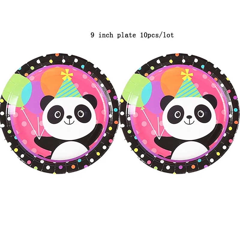 Новый стиль милая панда одноразовые тарелки попкорн коробка чашка флаг для детей