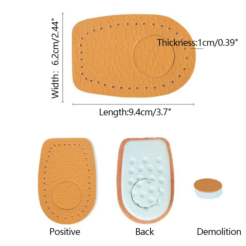 1Pair Leather Insoles Soft High Heel Back Pad Cup Half Code Shock Absorbing Breathable Insole Shoes Accessoires | Обувь