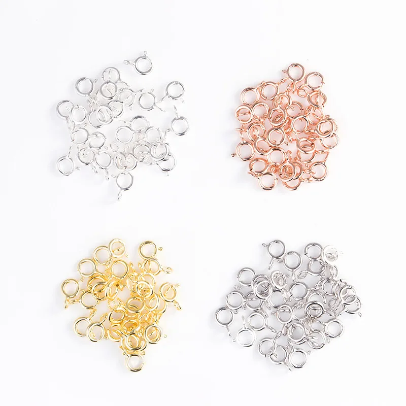 6pcs 925 Sterling Silver Color Round Claw Spring Clasps Hooks For Bracelet Necklace Connectors DIY Jewelry Making