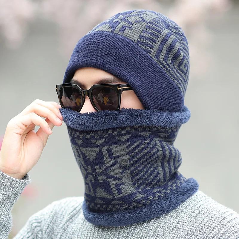 

Hat Scarf Set Skullies Beanies Caps Casual Spring Autumn Knitted Men For Women Unisex Autumn,