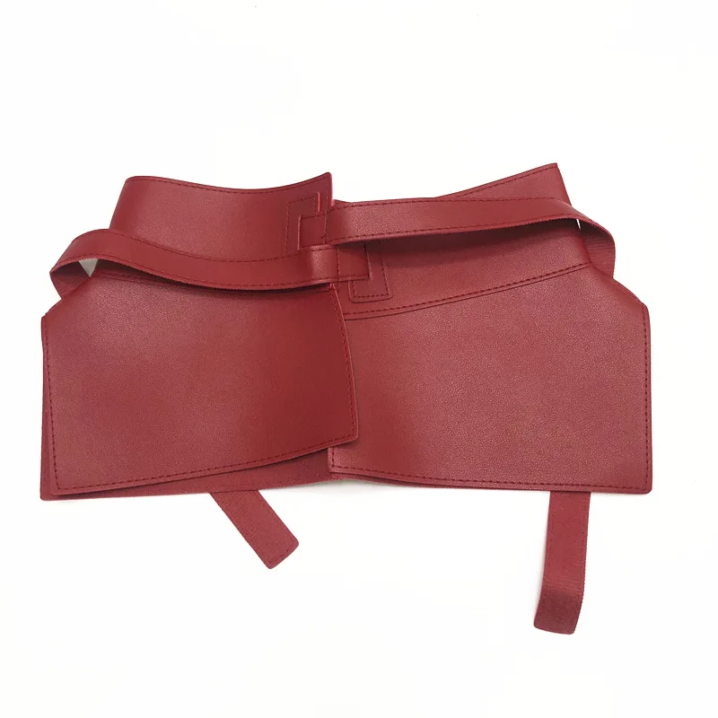 

PU Leather Cummerbunds Extra Wide Belt DIY Female Dresses Skirt Waistband Solid Color 1Pcs Corset Belt Irregular Bow Waist Belt
