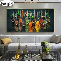 diamond painting herbs and spices for cooking painting 5d diy full square round drill embroidery cross stitch home wall stickers