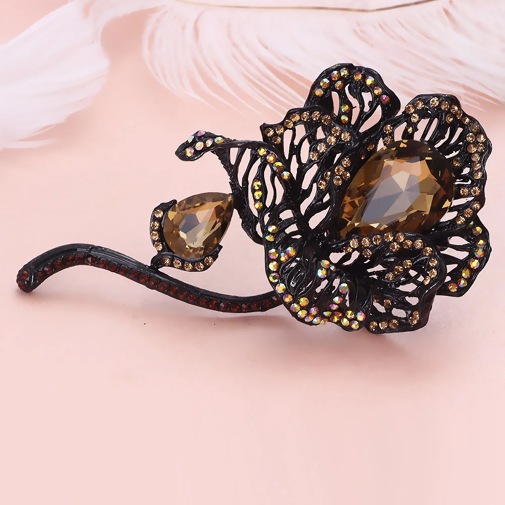 Большие броши для женщин красивая винтажная Красивая Цветная брошь со стразами и