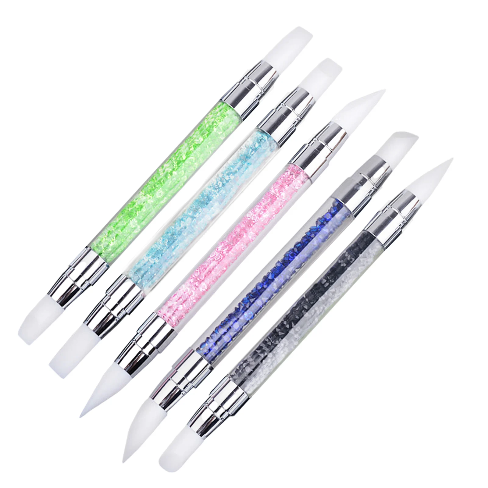 

Dual-ended Silicone Head Nail Art Brush Pen Carving Dotting Tool for Emboss Carving Sculpture Pen UV Nail Tools Manicures