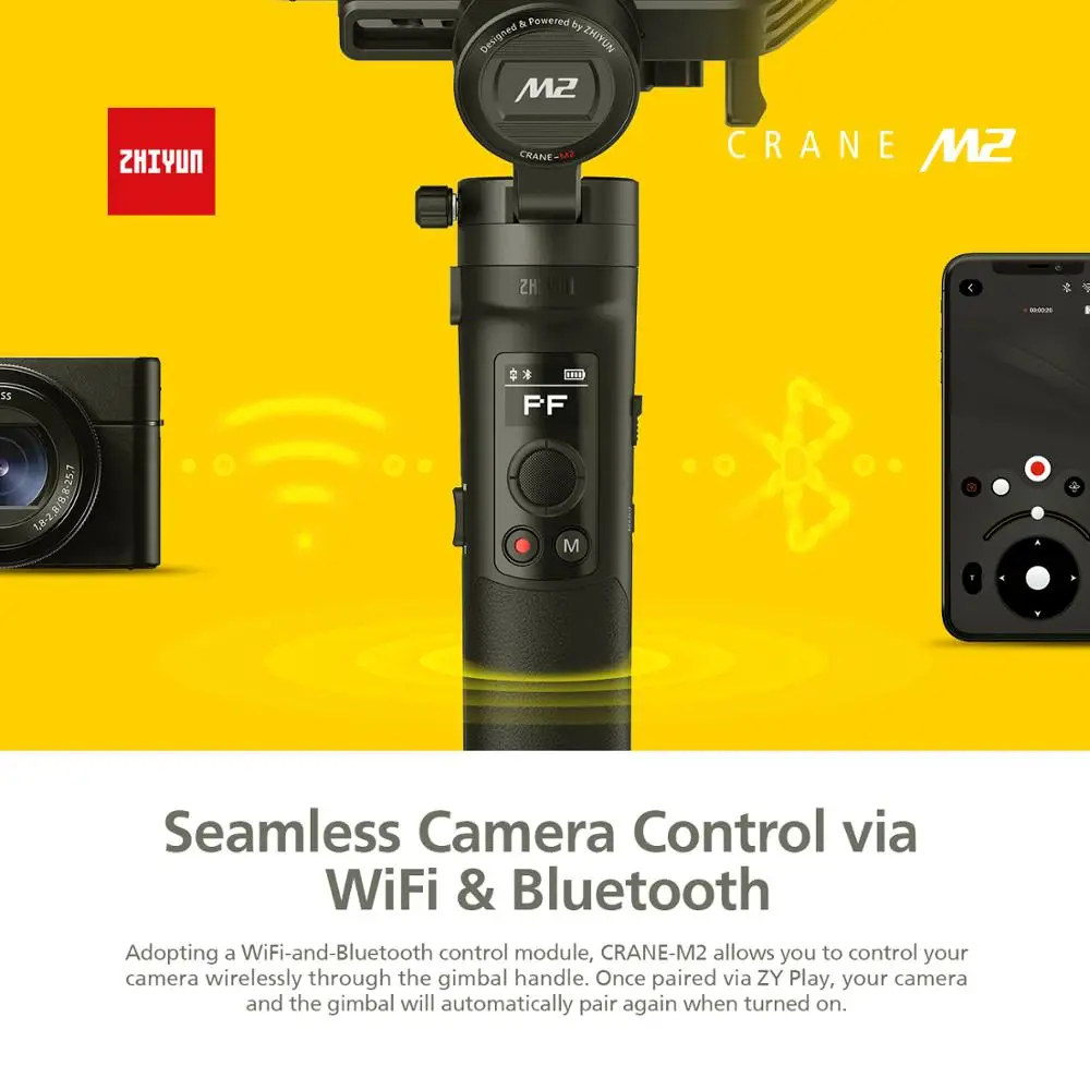 Zhiyun Crane M2 3 осевой ручной шарнирный стабилизатор для камеры GoPro Портативный все в