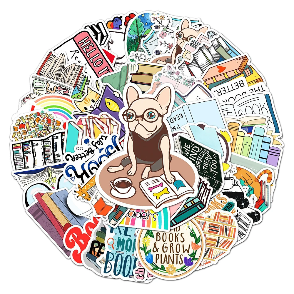 

10/30/50 Pcs Cartoon Reading Book Waterproof Graffiti Sticker For Divination Refrigerator Motorcycle Skateboard Toy Gifts