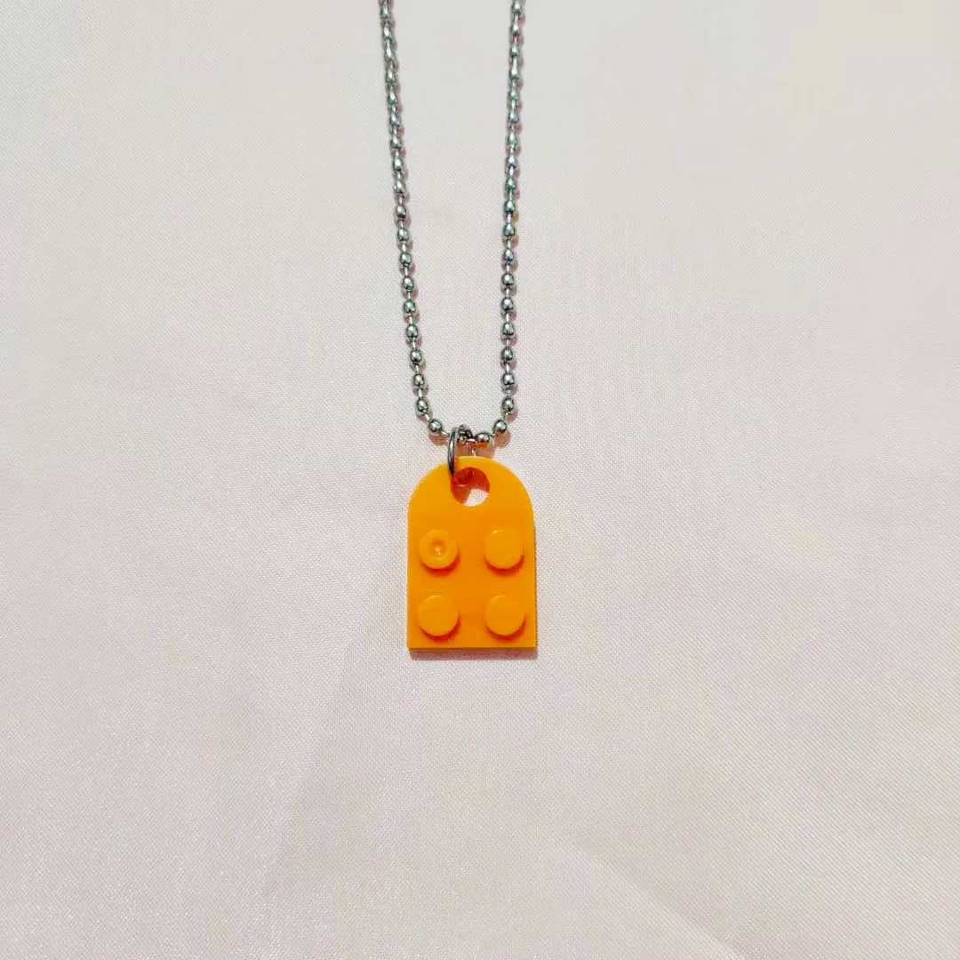

Trendy Couples Brick Heart Pendant Shaped Necklace for Friendship 2021 Two Piece Jewelry Made Lego Elements Valentine's gift