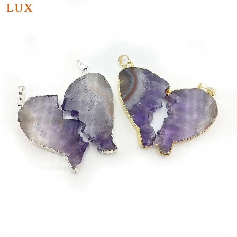 Подвеска из натурального искусственного кристалла позолоченные и серебряные