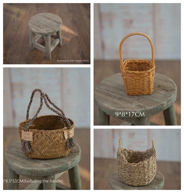 Реквизит для фотосъемки корзины в стиле ретро детская Мини Корзина сельском
