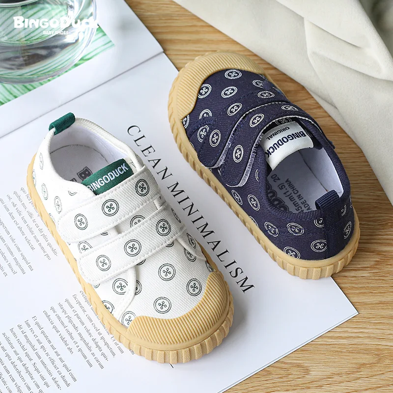 

baby canvas shoes boys soft bottom non-slip spring and autumn causal shoes girls fashion leopard anti-collision toe canvas