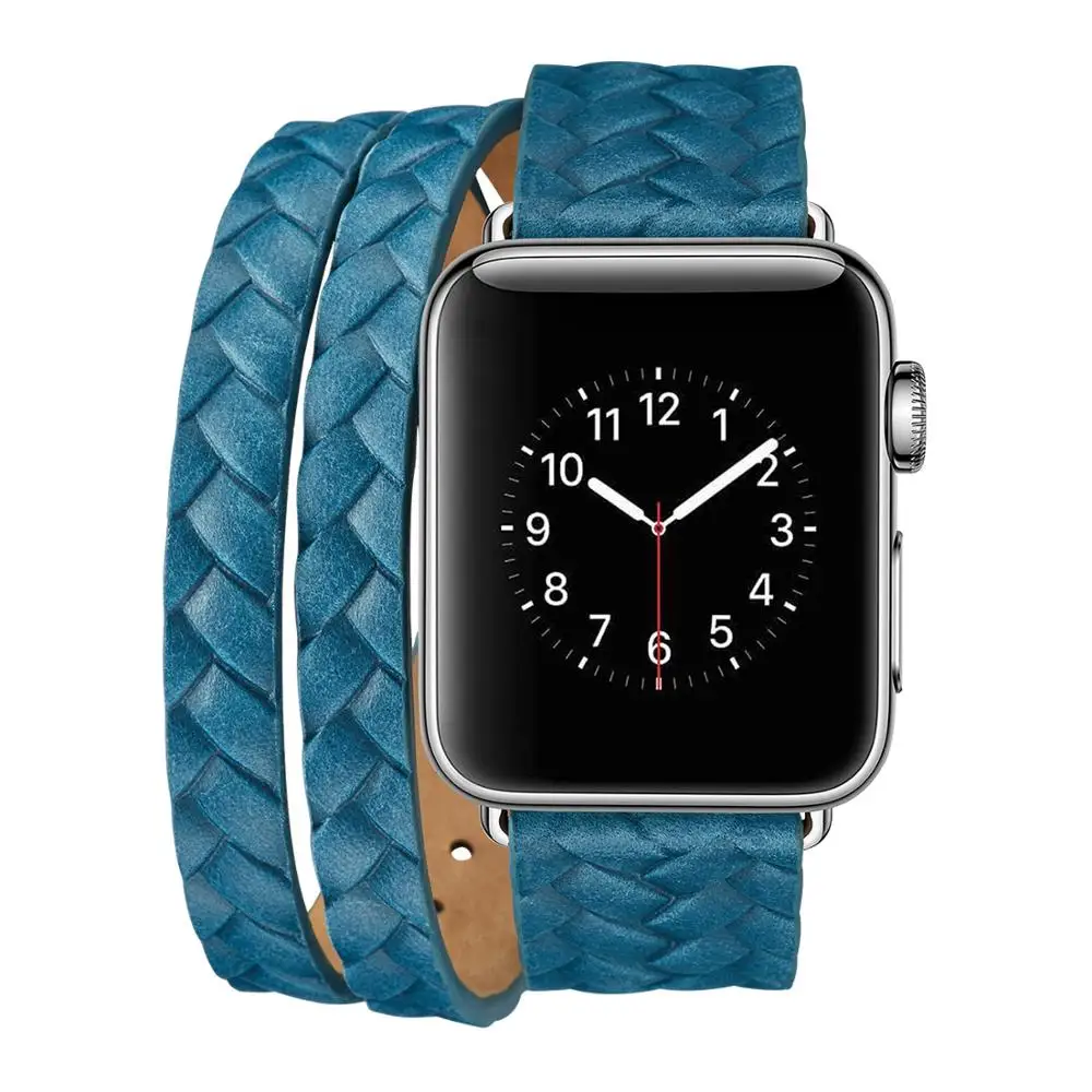 Кожаный ремешок для часов apple watch serie 4 3 44 мм 42 мм ремешок для i watch 2 1 аксессуары iphone watch band 40 мм 38 мм Смарт-часы