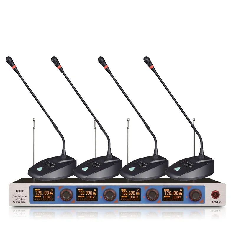 Профессиональный беспроводной VHF микрофон 4 Конференц-микрофона церковная школа
