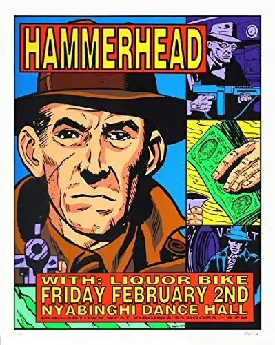 

Frank Kozik Hammerhead Retro Metal Tin Sign 8x12 Inch Decor