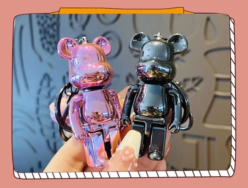 

Bearbrick Bear@brick Action Figures Block Bear PVC Model Figures DIY Key chain Paint Dolls Toys