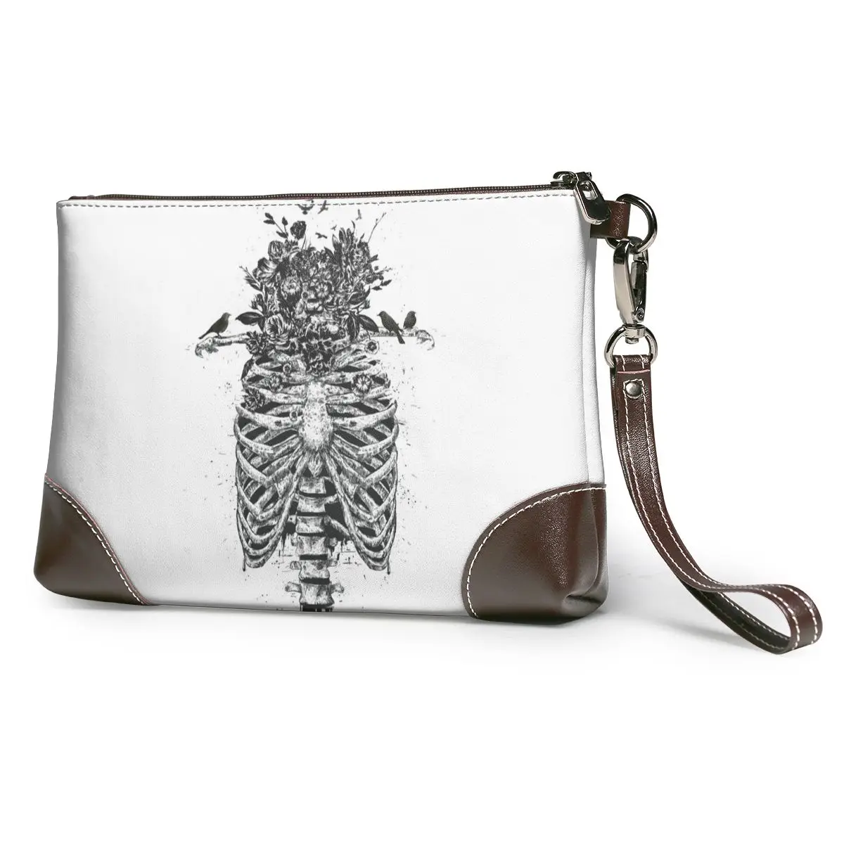

Skeleton Clutch Bag Leather Golf Clutch Purse Long Strap Fashion Luxury Wallet