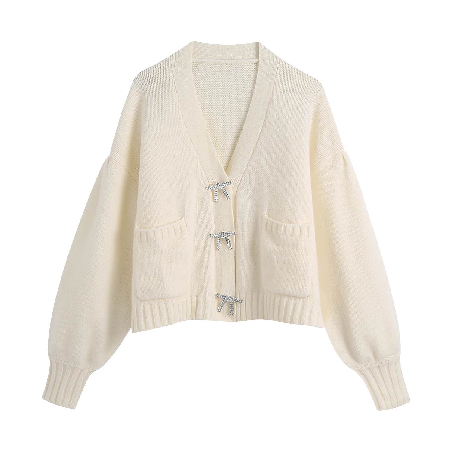 

JC·KILIG 2021 New Artificial Gem Bow Button Coat B1941