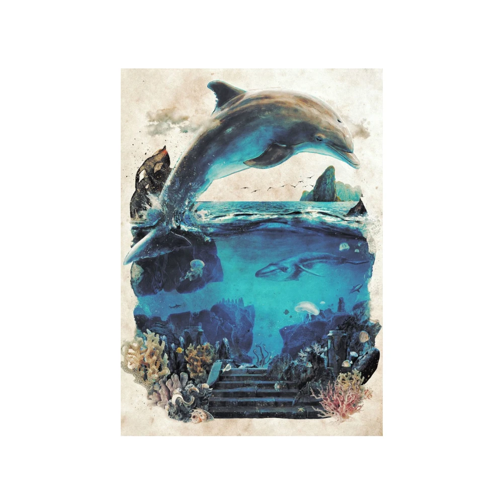 Морское животное дельфин украшение для гостиной настенное искусство высокой