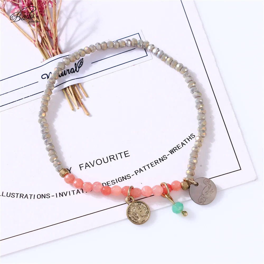

Elegance Bracelet Beaded Pink Stone Fashion Jewelry Female Holiday Acccessories Crystal Beads Bracelet for Women Charms