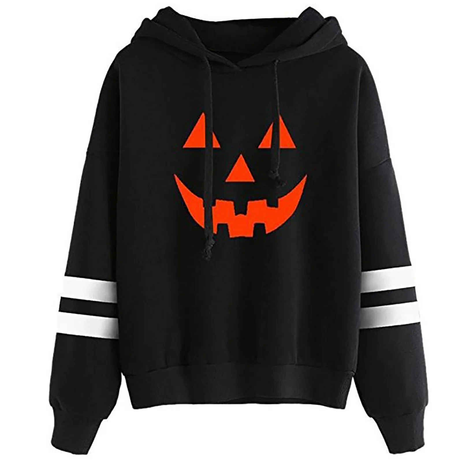 2021 Womens Autumn Halloween Sweatshirts Long Sleeve Pumpkin Drawstring Pocket Hoodie Tops Blouse Las Mujeres Sweetshirts
