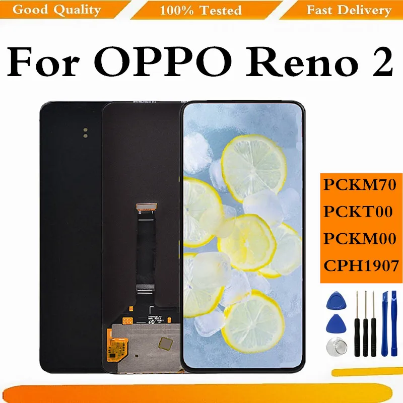 

ЖК-дисплей AMOLED для OPPO Reno 2 Reno2, ЖК-экран с сенсорной панелью и дигитайзером в сборе для замены дисплея OPPO Reno 2