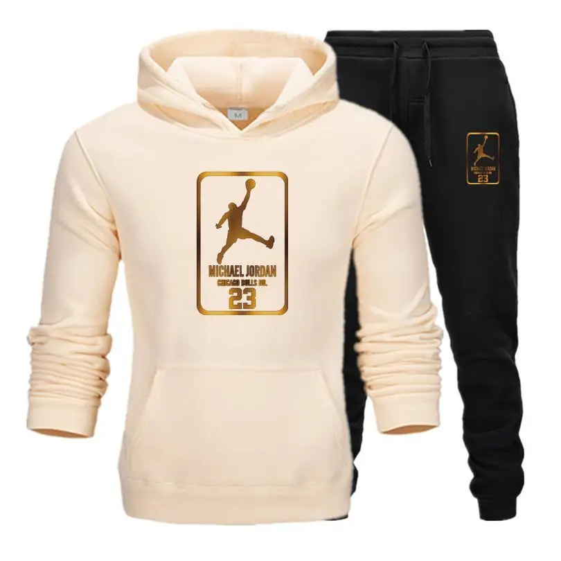 

New Men Hoodies Suit Jordan 23 Tracksuit Sweatshirt Suit Fleece Hoodie+Sweat Pants Jogging Homme Pullover 3XL Sporting Suit Male