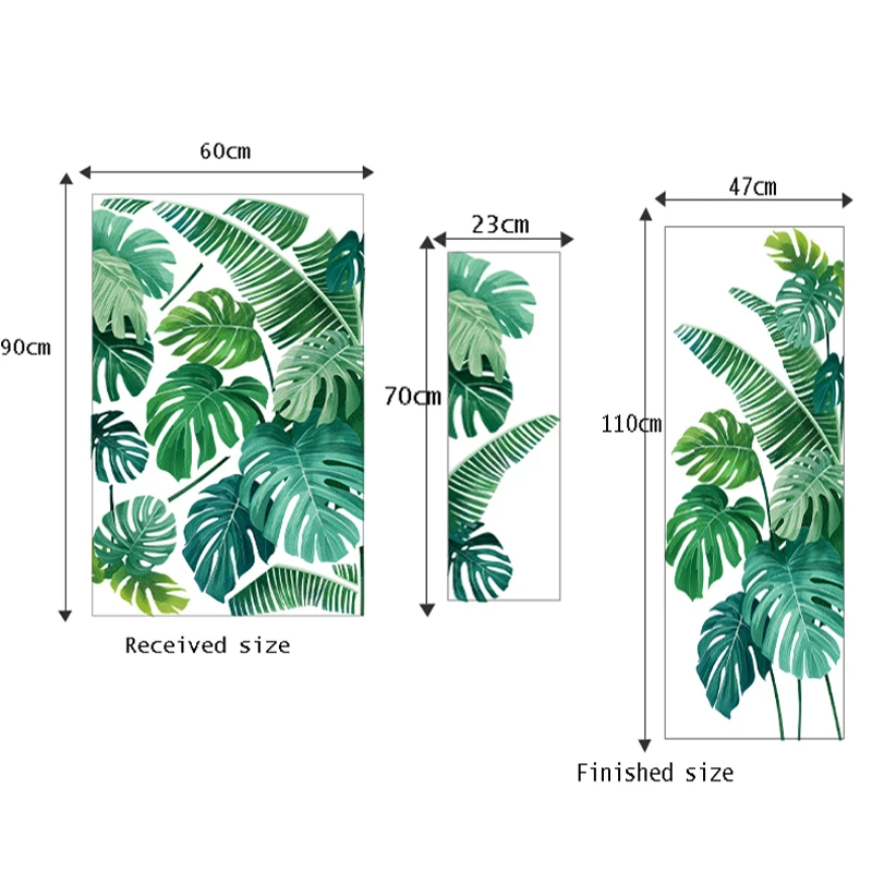Наклейка на стену с изображением черепахи и листьев настенное украшение для