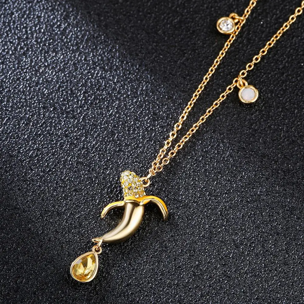 

High quality SWA Innovation Lovely Banana. Women's Necklace Charming Fashion Jewelry