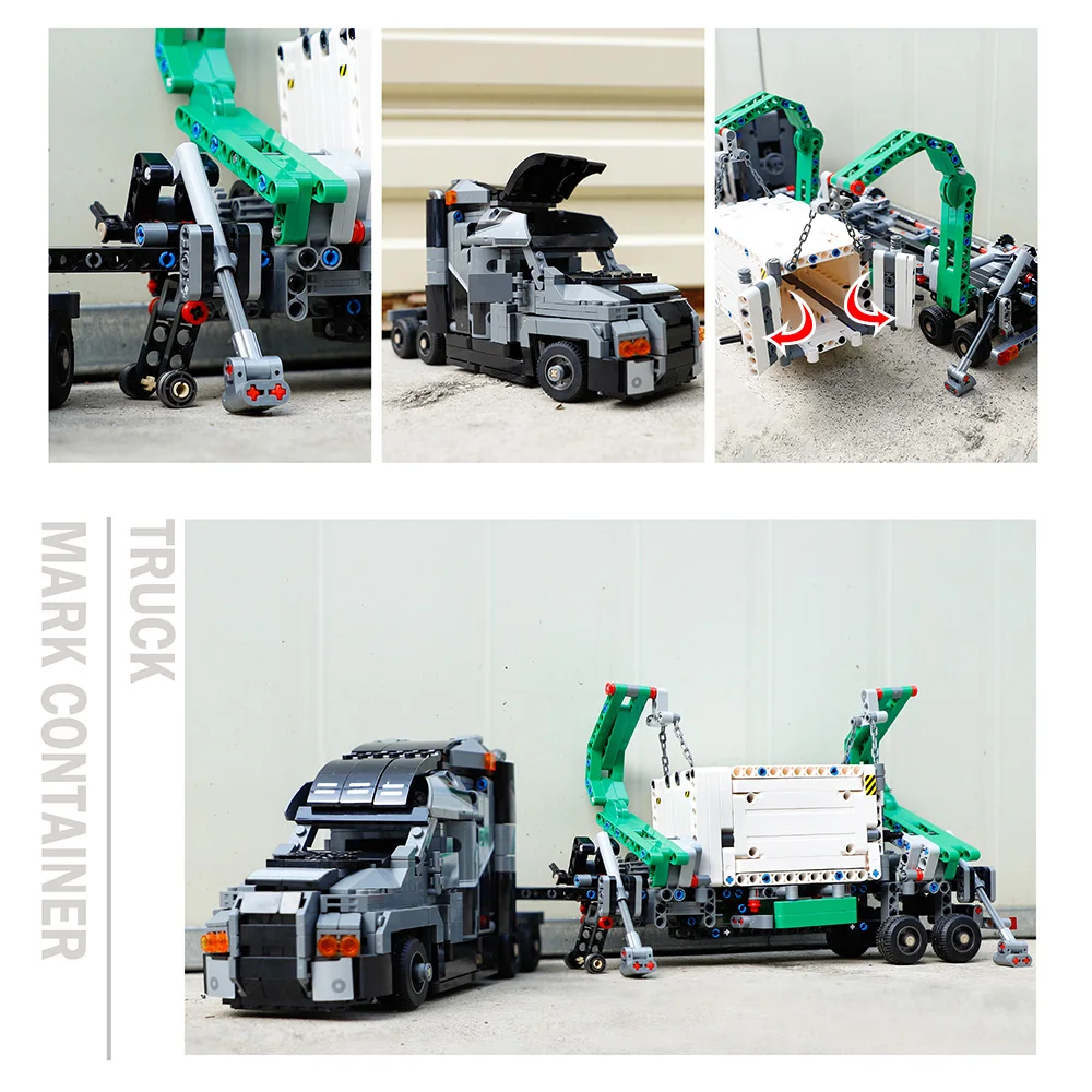 

1202pcs Big Truck Mark Container Vehicles Building Blocks Engineering Construction Bricks Children DIY Toys Kids Gifts