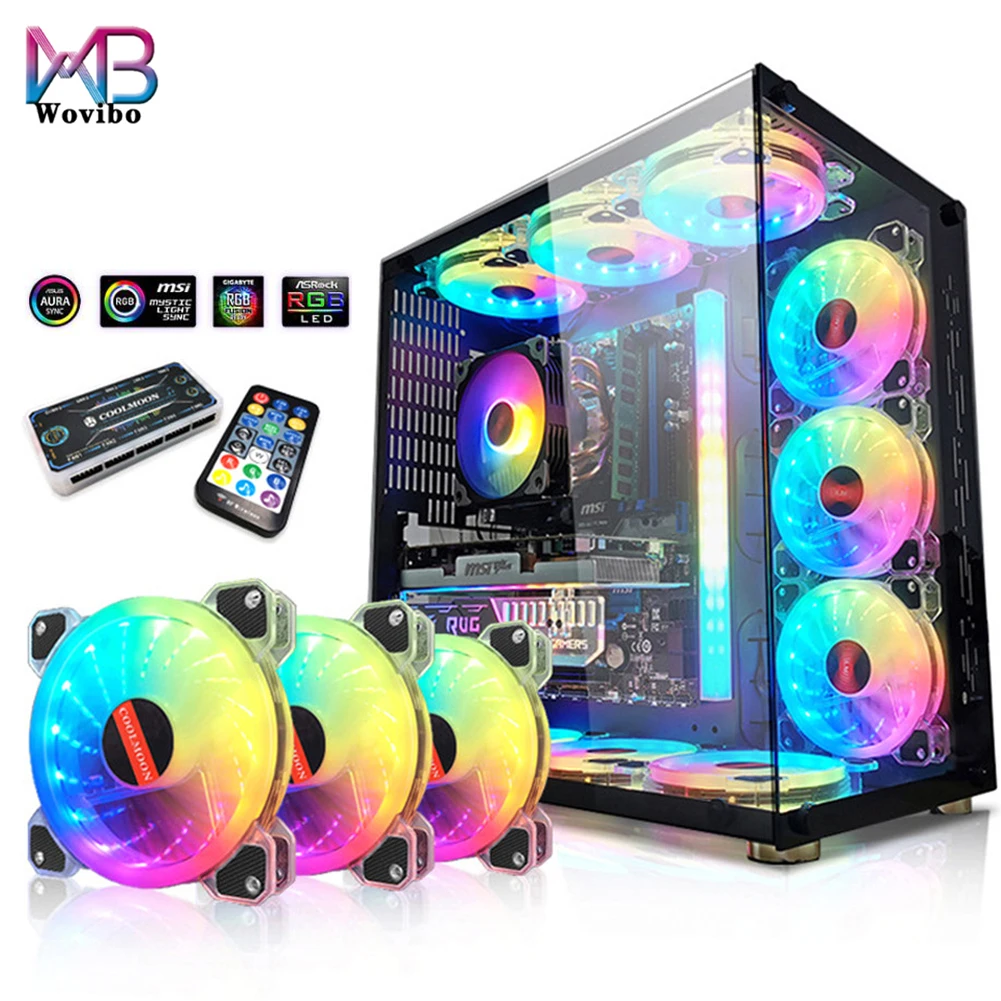 PC Case Fan 120mm Cooling Cooler 6Pin 5V Adjustable RGB Led Mute Computer Fans Radiator Ventilador | Компьютеры и офис