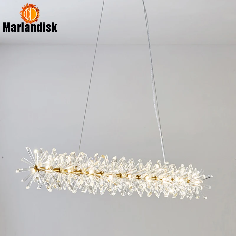 

Included With LED Bulbs Post Modern Golden Round Shaped Crystal Pendant Lamp For Dining Room Kitchen Office Hanging Lamp(DD-25)