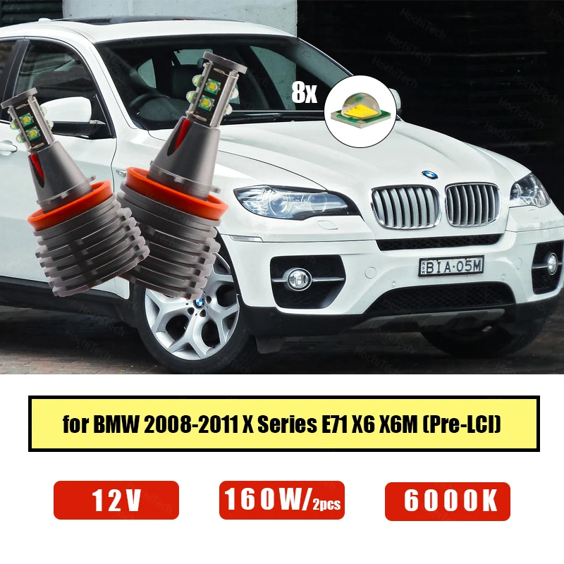 

White LED Light Bulb Ultra Bright LED Marker 3200LM h8 / h11 Angel Eyes Marker for BMW 08-11 X Series E71 X6 X6M (Pre-LCI) 160W