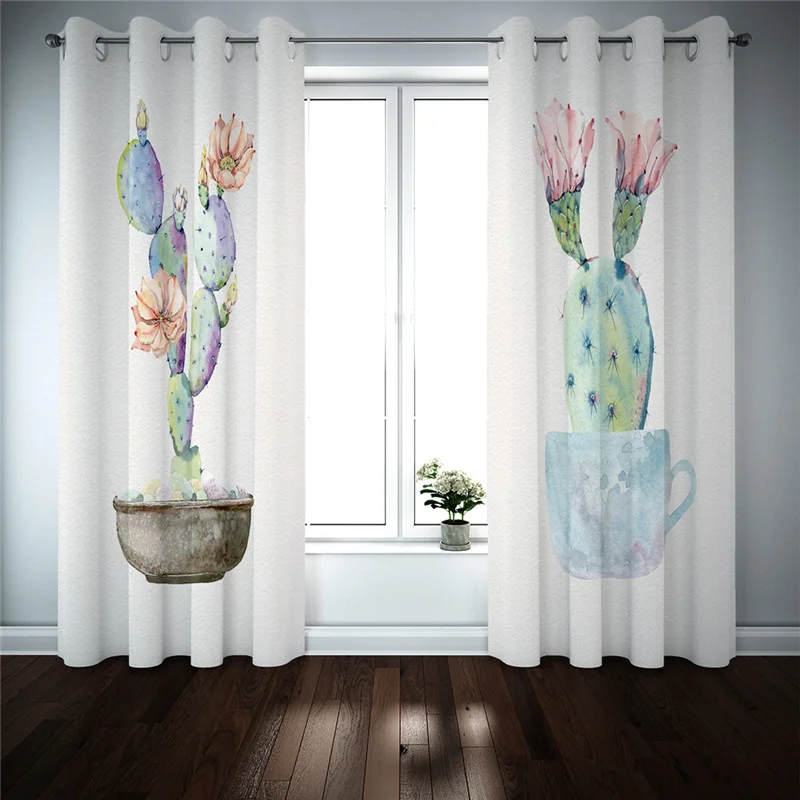 

3D Curtains Modern Style Bedroom Living Room Printed Silk Blackout Curtains Window Curtain
