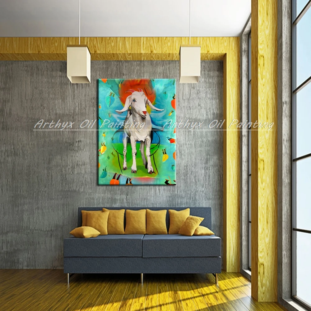 Arthyx Рождественский подарок ручная роспись мультфильм Масляные картины на холсте