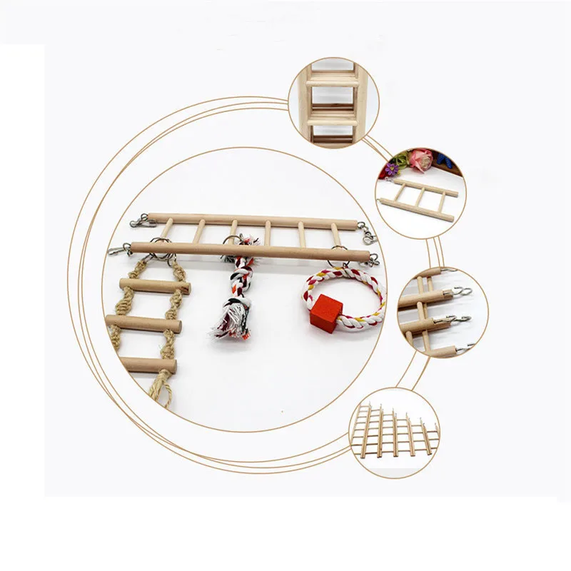 Деревянная маленькая лестница птица волнистый попугай хомяк клетка для мыши