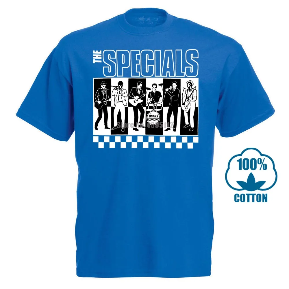 Синий Новая Черная футболка с надписью «The Specials Band» и надписью «Bad Manners» - Цвет: Синий