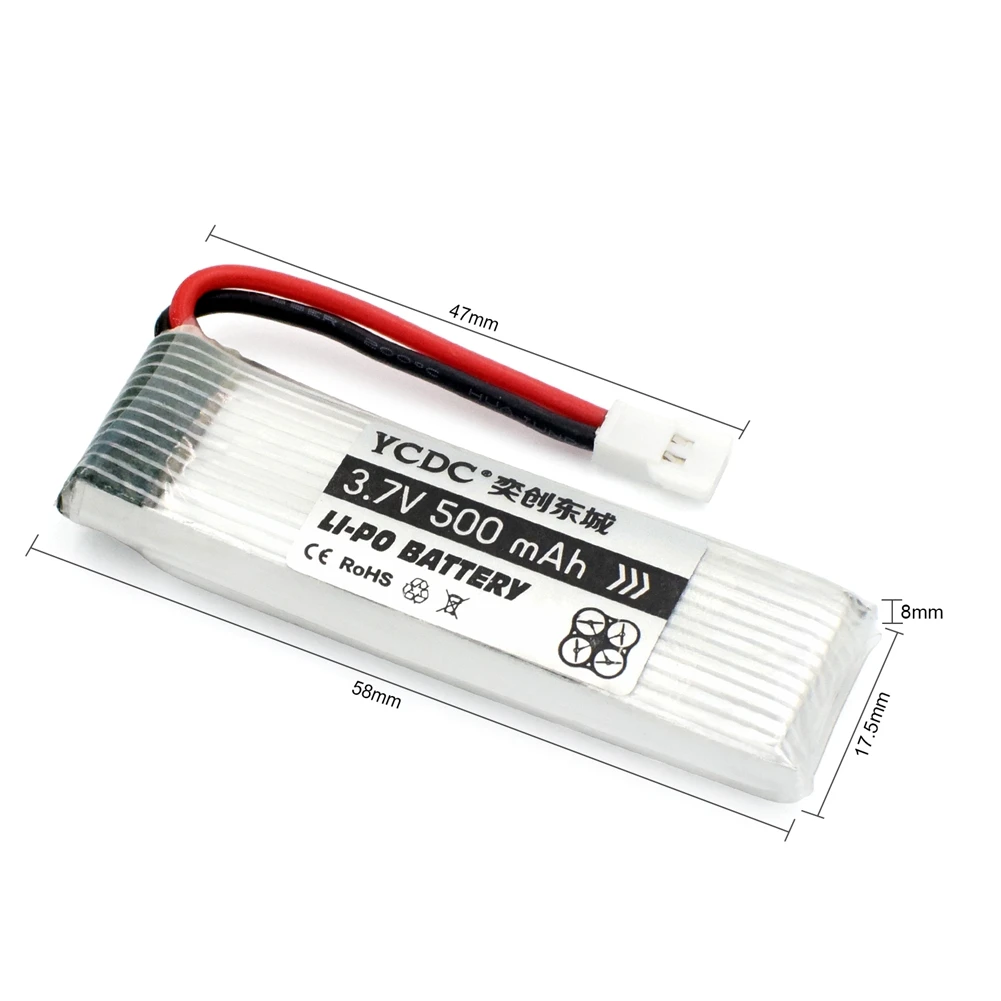 Drone Batteries 3.7V 500mAh Li-Po Battery For JJRC H37 GOOLRC T37 Eachine E50 Wltoys V930 V977 V988 + Charger | Электроника