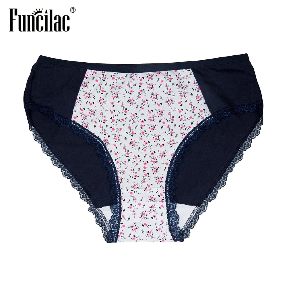 Нижнее белье FUNCILAC женские хлопковые трусы с цветочным принтом сексуальные